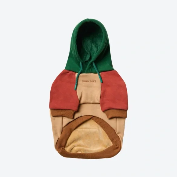 Stylish Dog Hoodie Orange Colorblock Set from SparkPaws